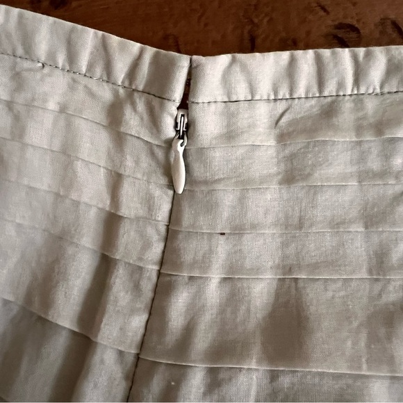 Jones New York Signature Pleated A-line Skirt Tan Size 10 100% Cotton - Picture 8 of 12